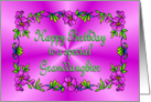 Happy Birthday Granddaughter Pink with Flowers card