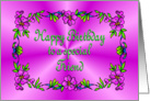 Happy Birthday Friend Pink with Flowers card