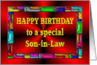Happy Birthday Son-in-Law Colorful Tiles card