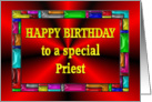 Happy Birthday Priest Colorful Tiles card