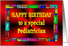 Happy Birthday Pediatrician Colorful Tiles card