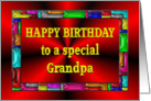 Happy Birthday Grandpa Colorful Tiles card