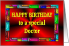 Happy Birthday Doctor Colorful Tiles card