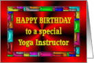 Happy Birthday Yoga Instructor Colorful Tiles card