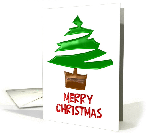 Merry Christmas Simple Christmas Tree - Shiny card (1096646)
