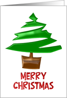Merry Christmas Simple Christmas Tree - Shiny card