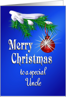 Merry Christmas Uncle Shiny Red Ornament card