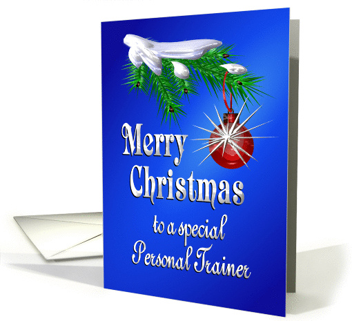 Merry Christmas Personal Trainer Shiny Red Ornament card (1101746)