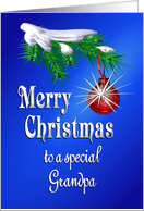 Merry Christmas Grandpa Shiny Red Ornament card