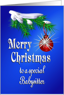 Merry Christmas Babysitter Shiny Red Ornament card