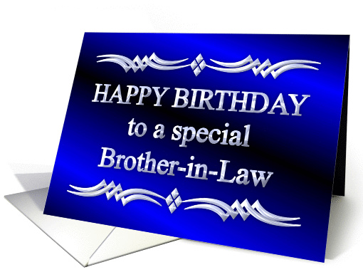 Happy Birthday Brother-in-Law Blue and Silver card (1147938)