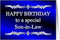 Happy Birthday Son-in-Law Blue and Silver card