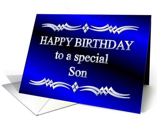 Happy Birthday Son Blue and Silver card (1149186)