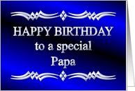 Happy Birthday Papa Blue and Silver card