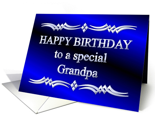Happy Birthday Grandpa Blue and Silver card (1149274)