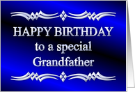 Happy Birthday Grandfather Blue and Silver card