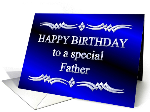 Happy Birthday Father Blue and Silver card (1149290)