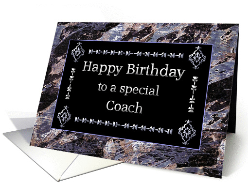Happy Birthday Coach Marble Black and Silver card (1209088)