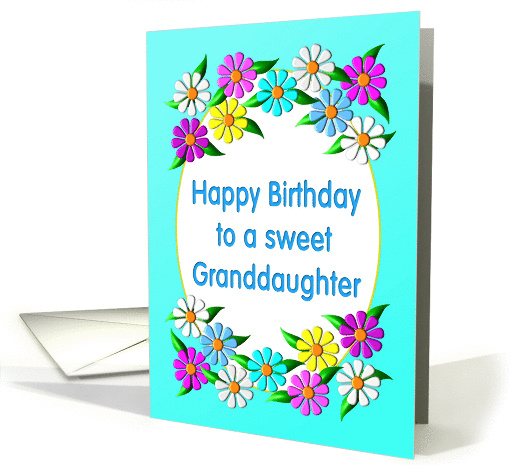 Happy Birthday Granddaughter Flowers card (1210254)
