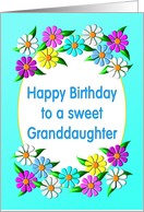 Happy Birthday Granddaughter Flowers card