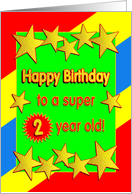 Happy Birthday 2 Year Old Golden Stars card