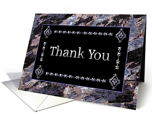 Thank You Black and Silver Blank card (1217770)