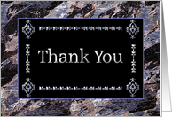 Thank You Black and Silver Blank card