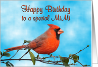 Happy Birthday MiMi Cardinal Bird card