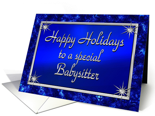 Happy Holidays Babysitter Blue and Silver card (1284140)