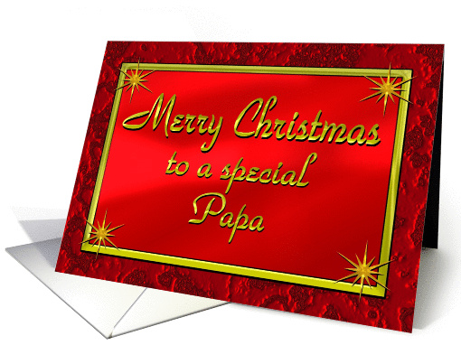 Merry Christmas Papa Shiny Red and Gold card (1284294)