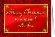 Merry Christmas Mother Shiny Red and Gold card