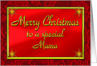 Merry Christmas Mama Shiny Red and Gold card