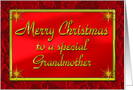 Merry Christmas Grandmother Shiny Red and Gold card