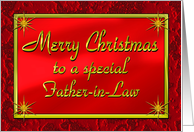 Merry Christmas Father-in-Law Shiny Red and Gold card