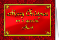 Merry Christmas Aunt Shiny Red and Gold card