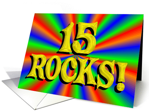 Happy Birthday 15 Year Old Bright Colors card (1362546)