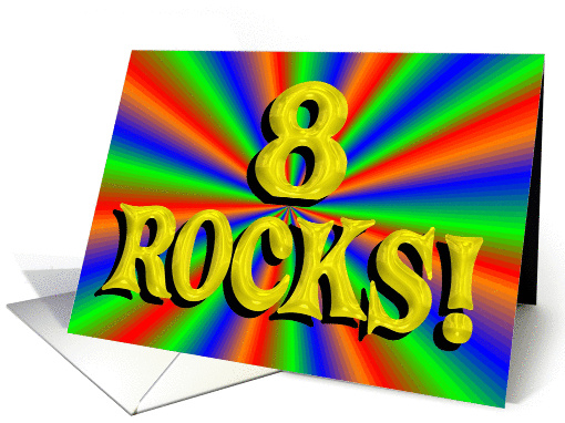 Happy Birthday 8 Year Old Bright Colors card (1362560)
