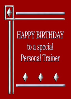 Happy Birthday Personal Trainer Red and Silver