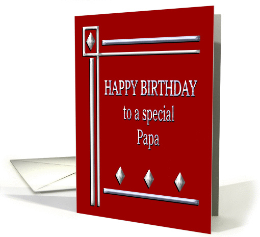 Happy Birthday Papa Red and Silver card (1363320)