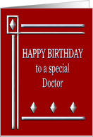 Happy Birthday Doctor Red and Silver card