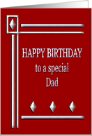 Happy Birthday Dad Red and Silver card