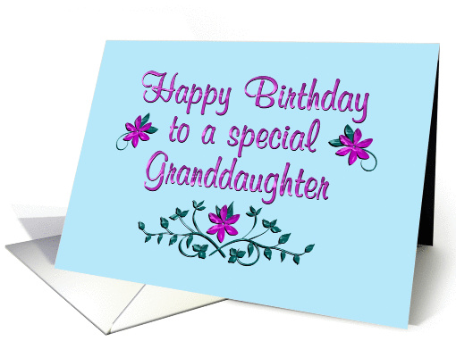 Happy Birthday Granddaughter Purple Flowers card (1363486)