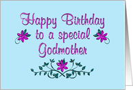 Happy Birthday Godmother Purple Flowers card