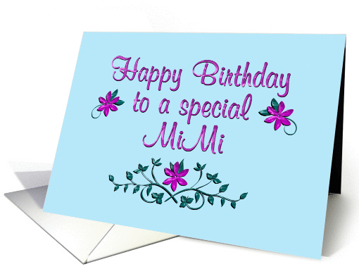 Happy Birthday MiMi Purple Flowers card (1363518)