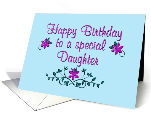 Happy Birthday Daughter Purple Flowers card (1363532)