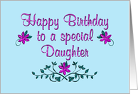 Happy Birthday Daughter Purple Flowers card