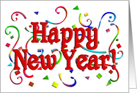 Happy New Year Colorful Confetti card