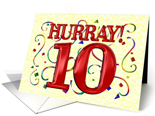 Happy Birthday age 10 Colorful Confetti card (1422528)