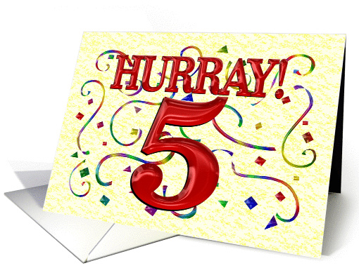 Happy Birthday age 5 Colorful Confetti card (1422538)