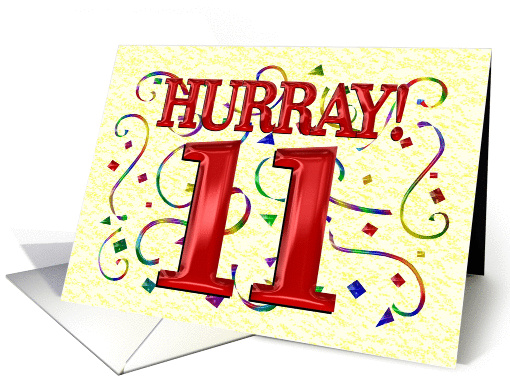 Happy Birthday age 11 Colorful Confetti card (1422542)